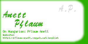 anett pflaum business card